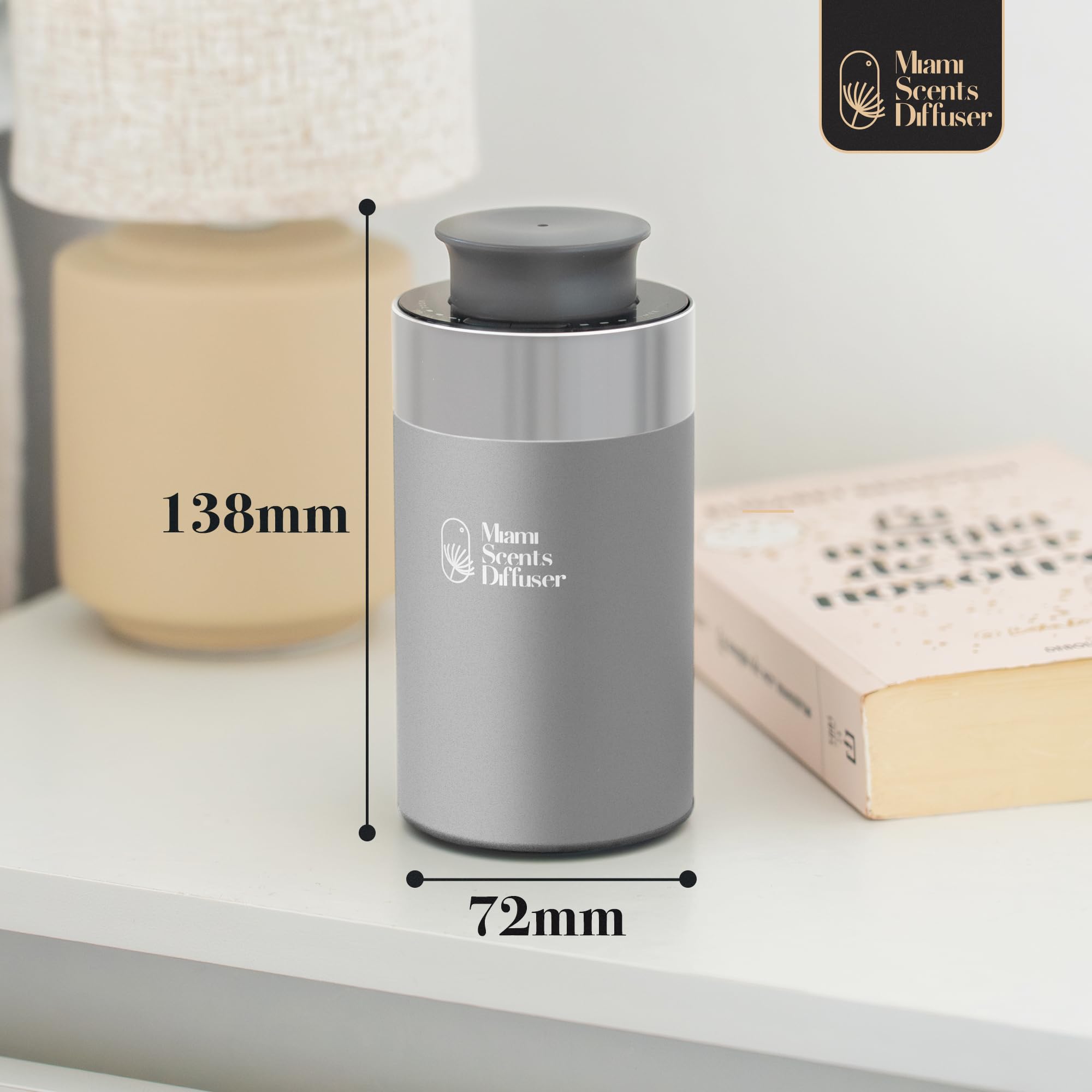 Miami Scents Diffuser built-in battery enables wireless, on-the-go operation.