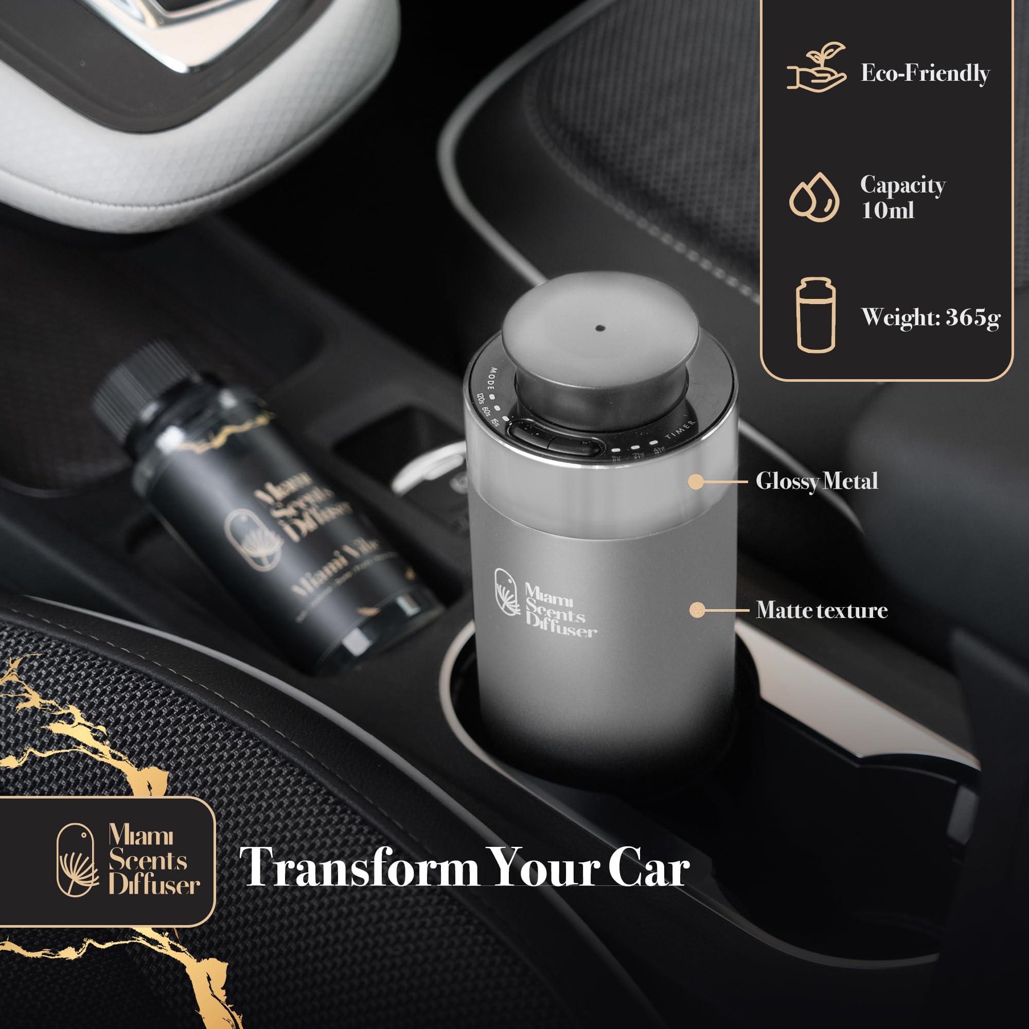 Miami Scents Diffuser ultrasonic cool mist delivers gentle aroma.