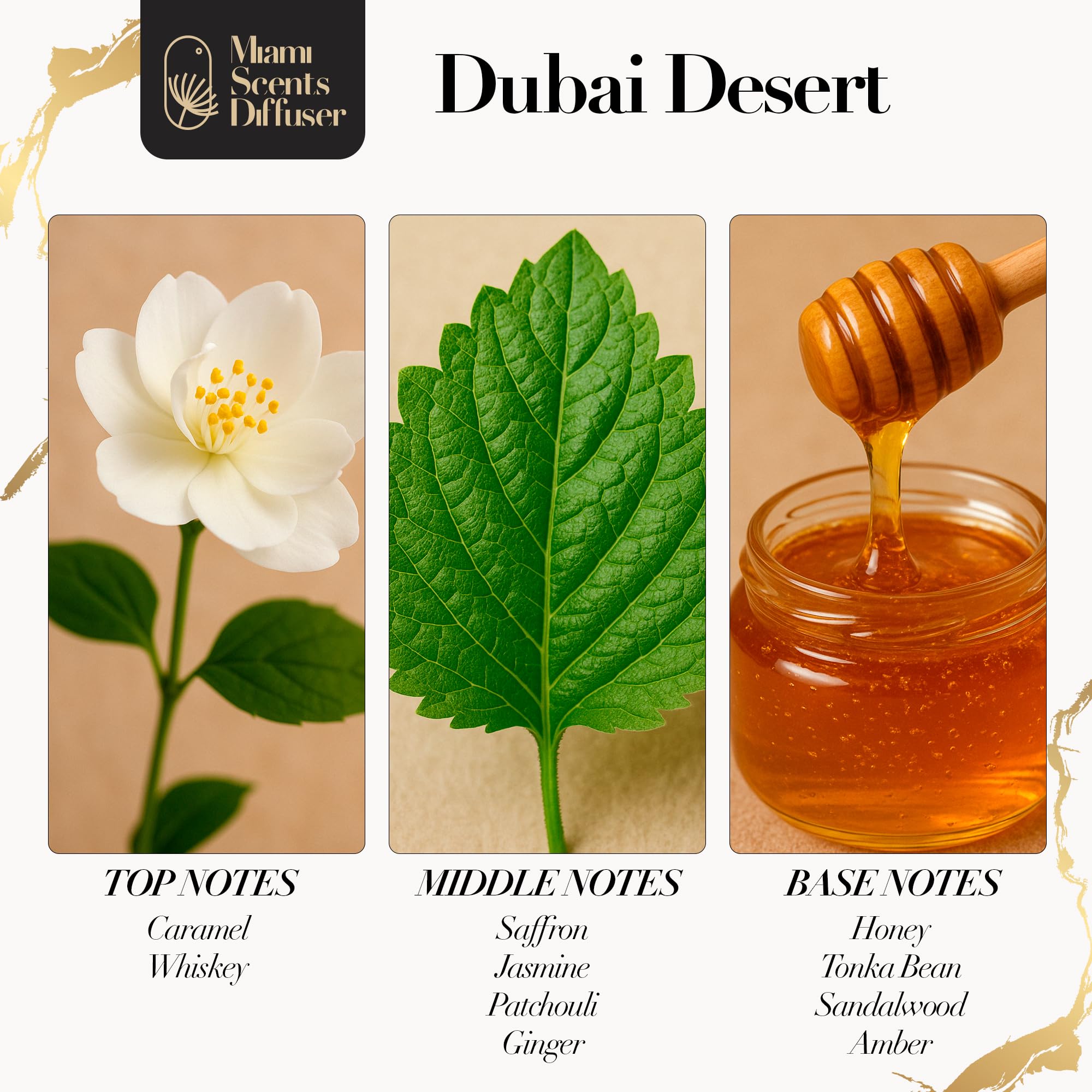 Miami Scents Dubai Desert diffuser compatibility for seamless home scent diffusion.
