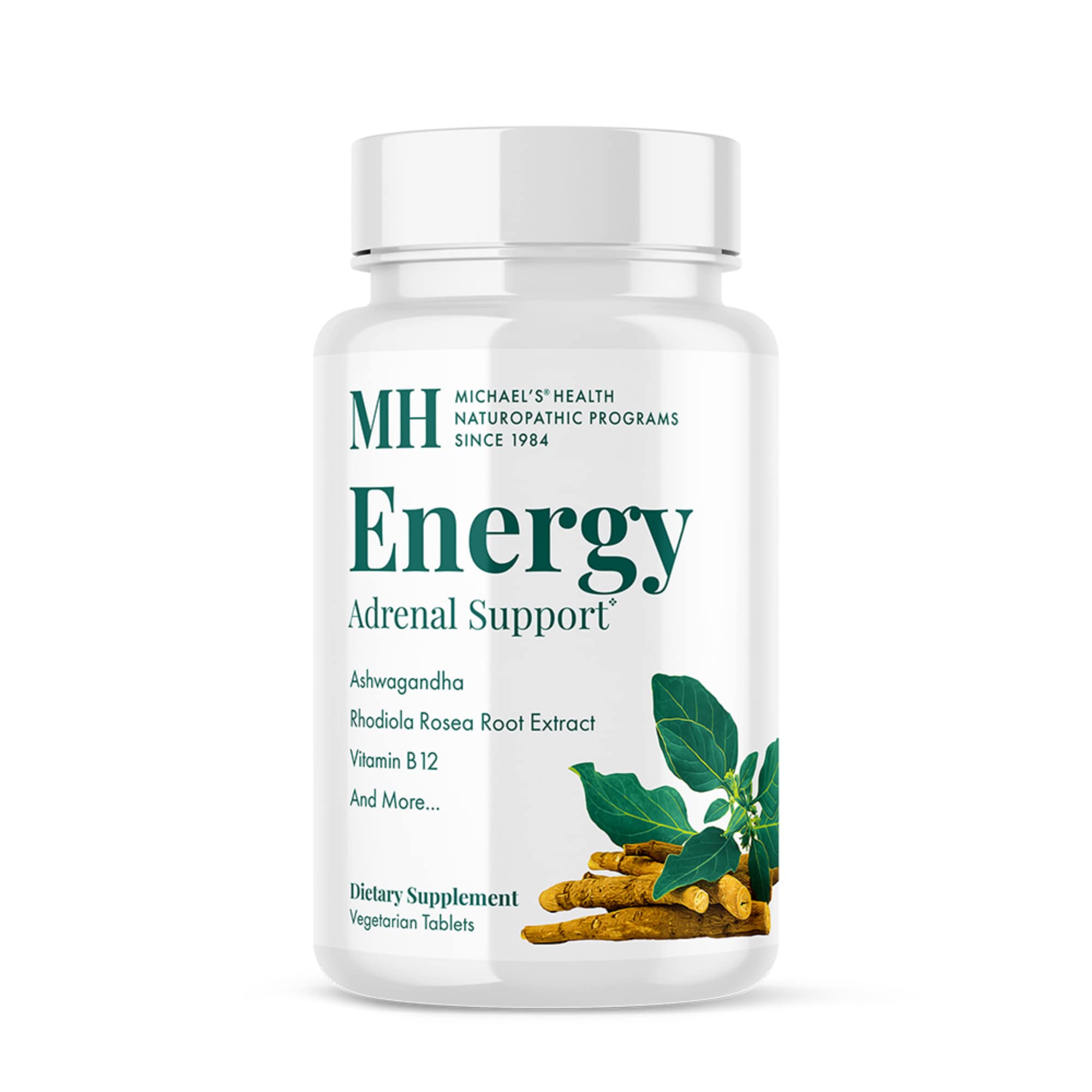 MICHAEL'S Adrenal Support bottle on shelf supports energy for active days