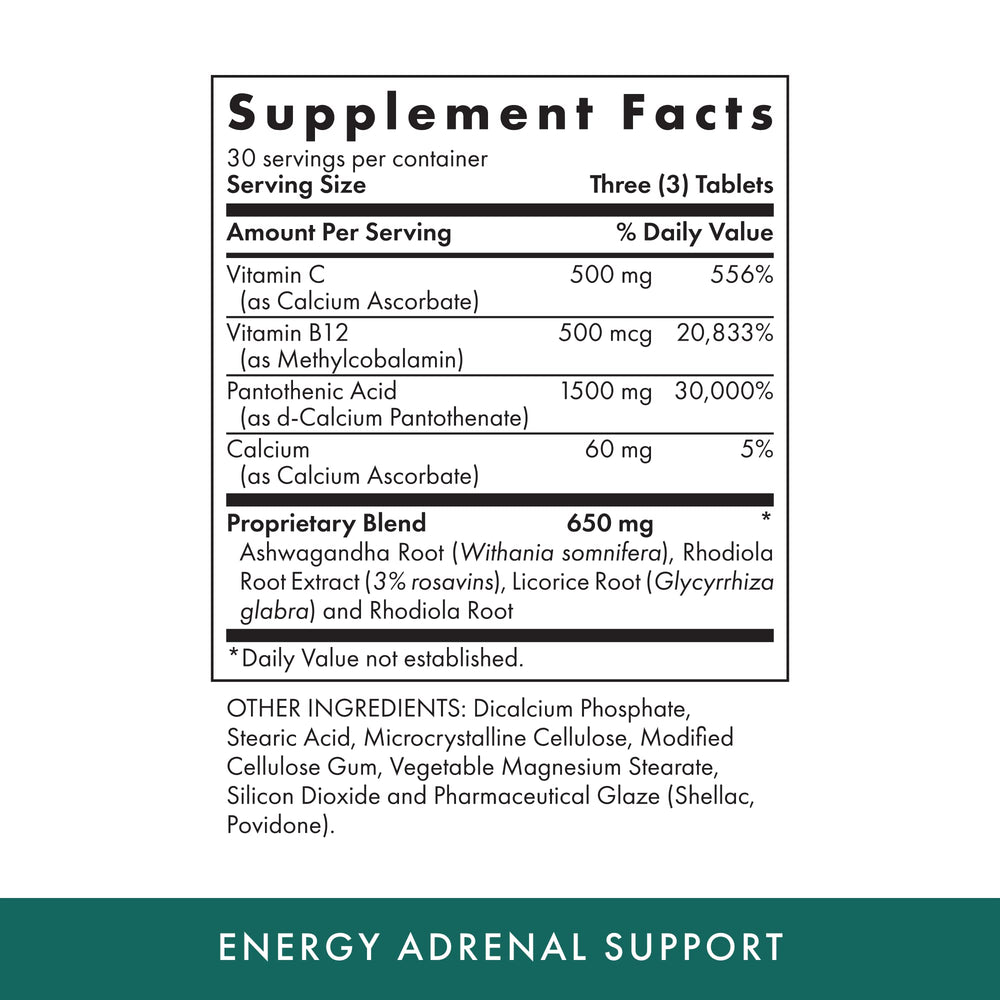 Close-up of the vegan tablets packaging for Michael's Adrenal Xtra