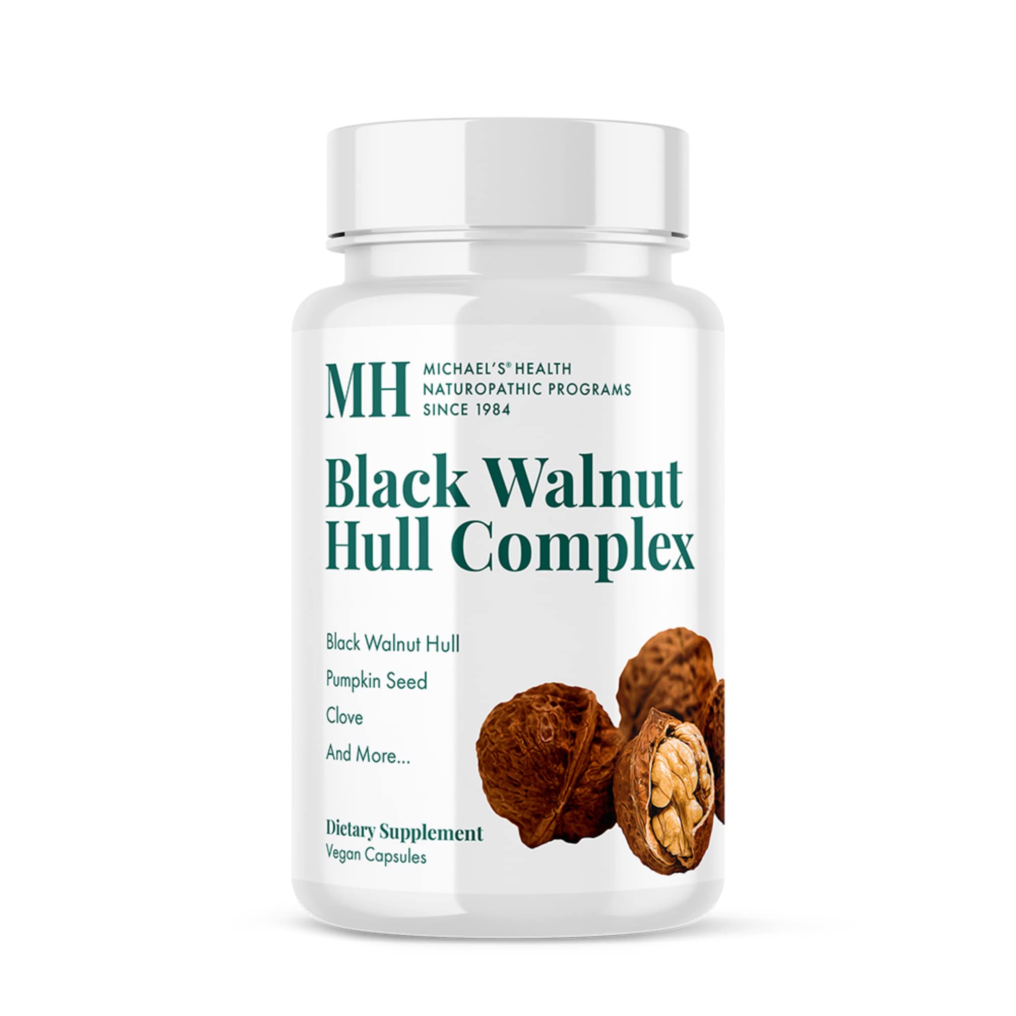 MICHAEL'S Black Walnut Hull Complex bottle supports gut health and travel readiness.