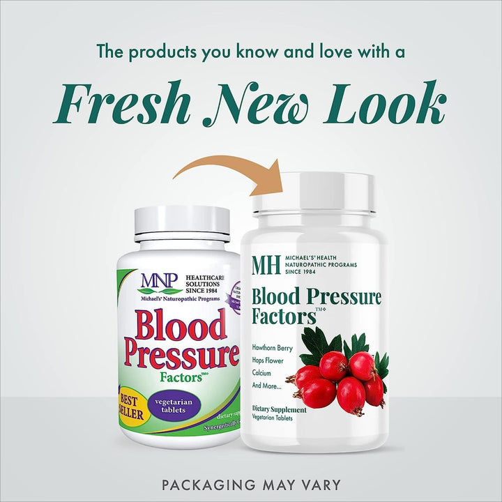 MICHAEL'S Blood Pressure Factors tablets close-up showing vegetarian formula.