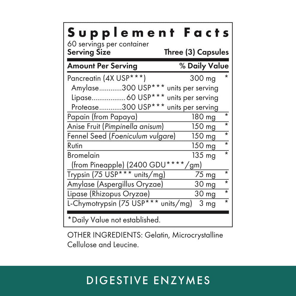 Michaels Digestive Enzymes capsules pouring, convenient intake with meals.