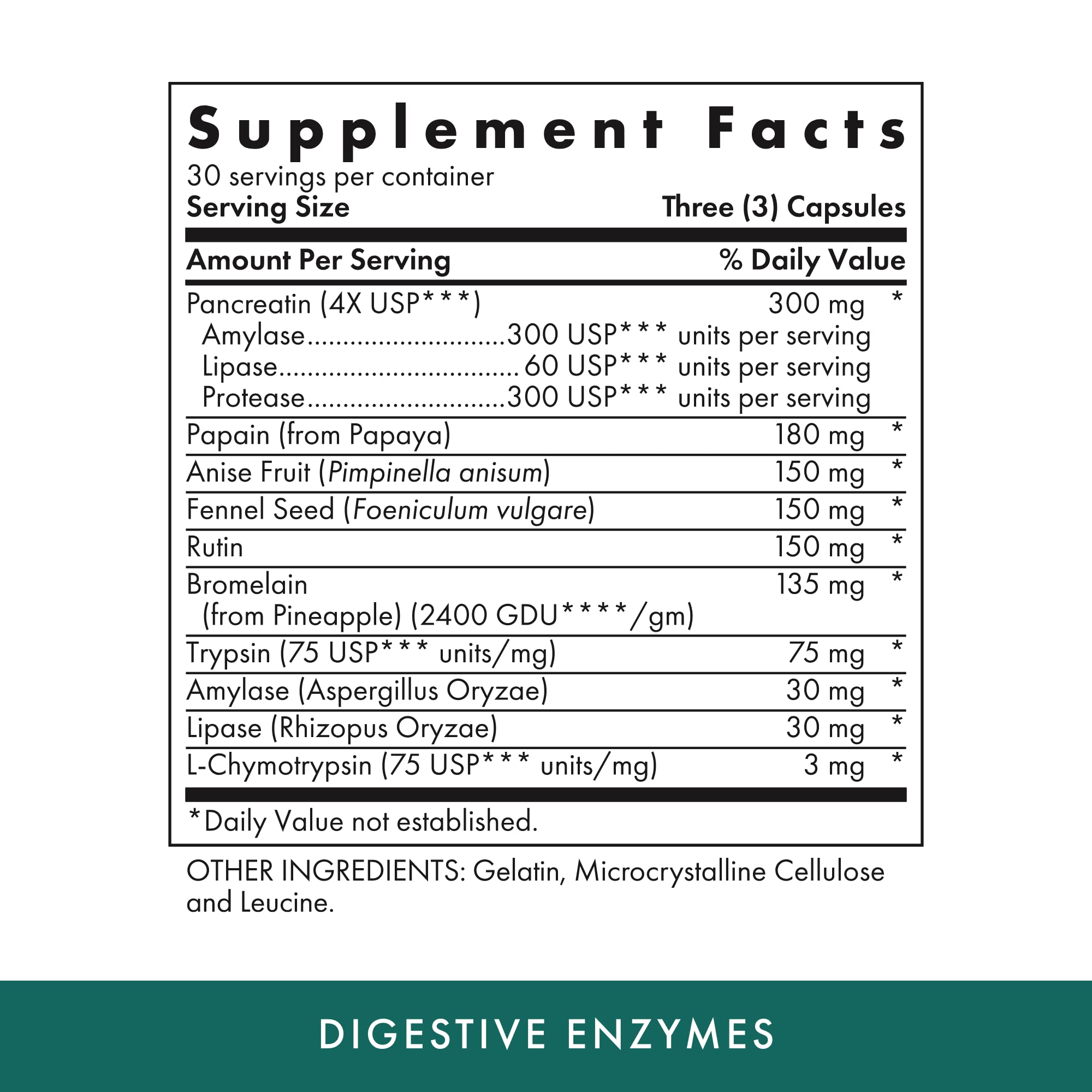 MICHAEL'S Digestive Enzymes label close-up highlighting doctor-formulated blend
