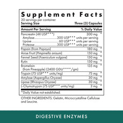 MICHAEL'S Digestive Enzymes label close-up highlighting doctor-formulated blend