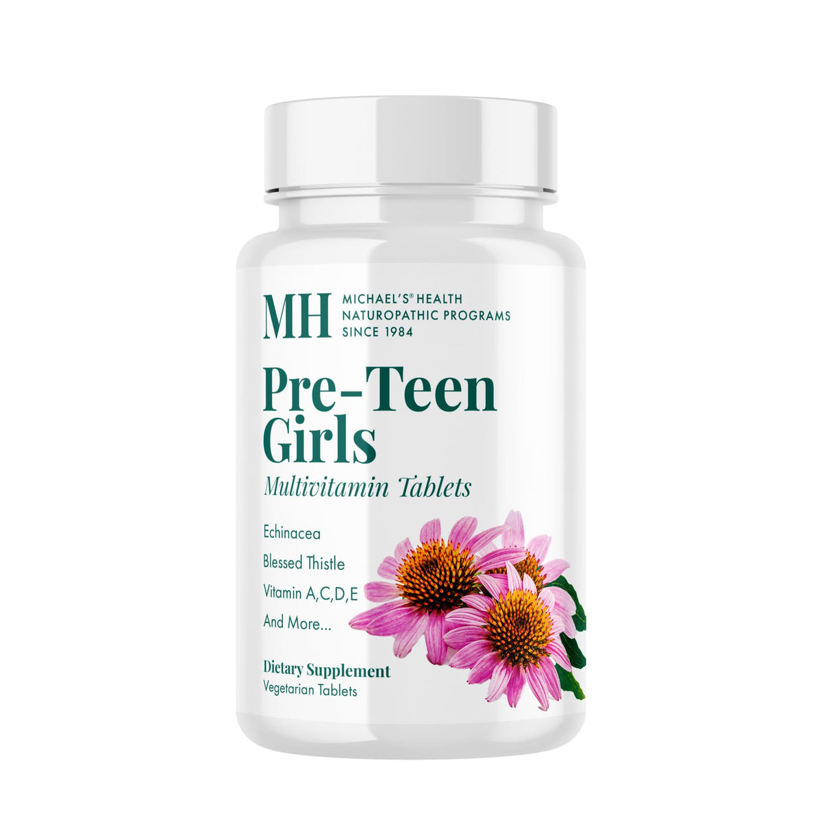 MICHAEL'S Health Naturopathic bottle front for pre-teens daily routine.