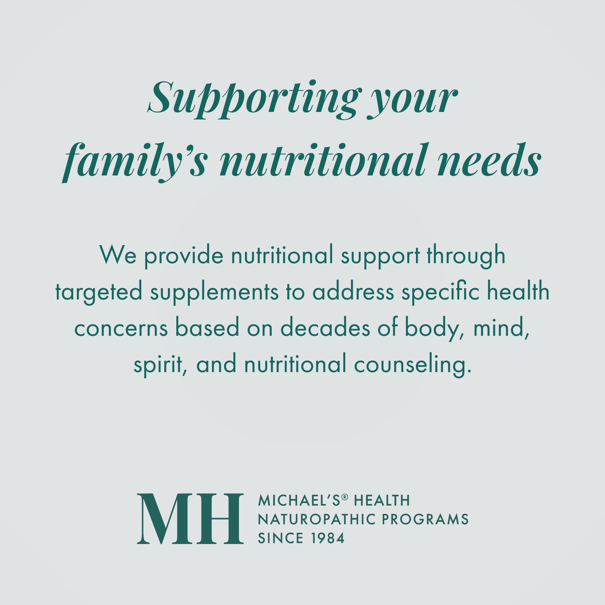 MICHAEL'S Health Naturopathic graphic communicates immune support and growth focus.