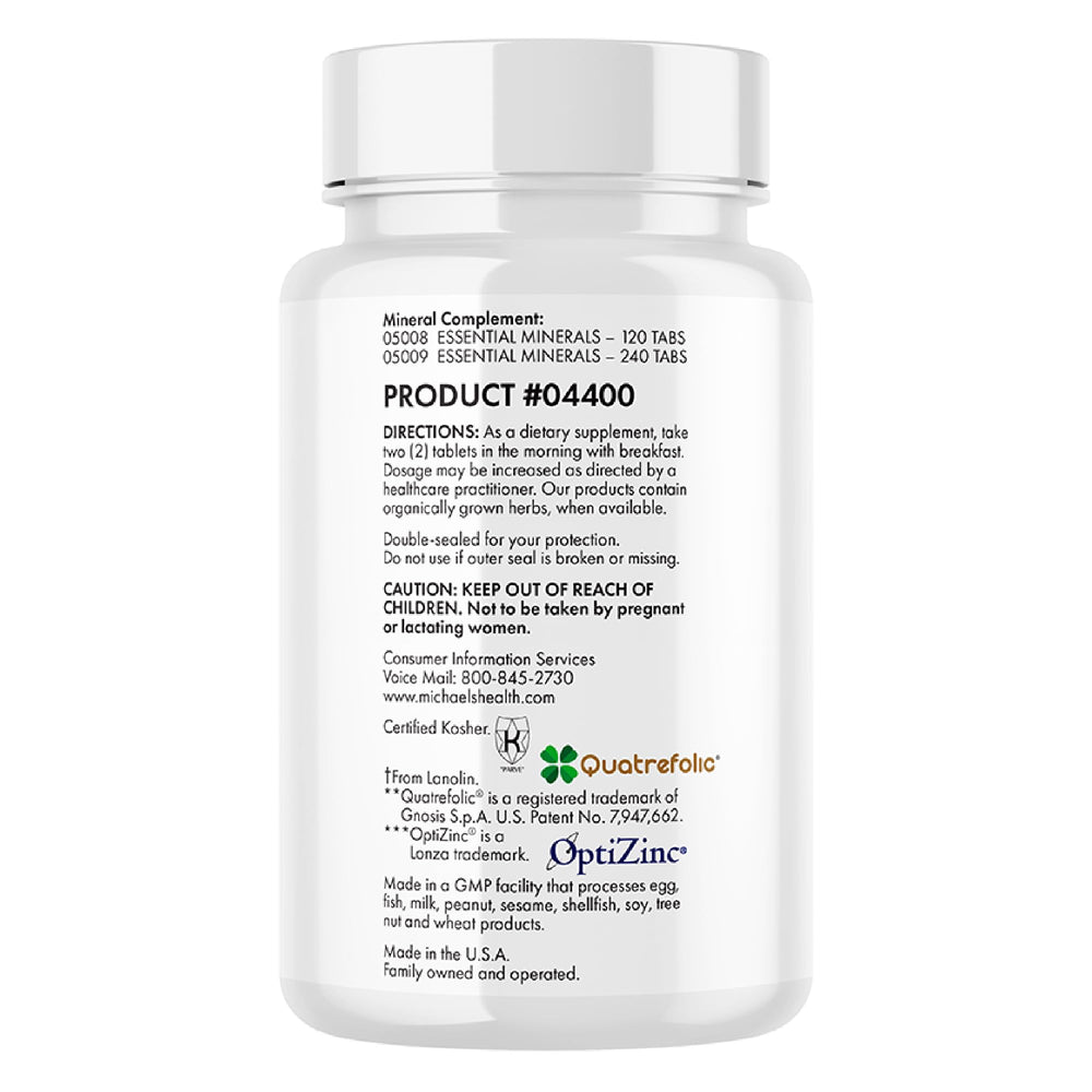 Michael's Health Naturopathic Teen Girls Multivitamin bottle with kosher certification logo.