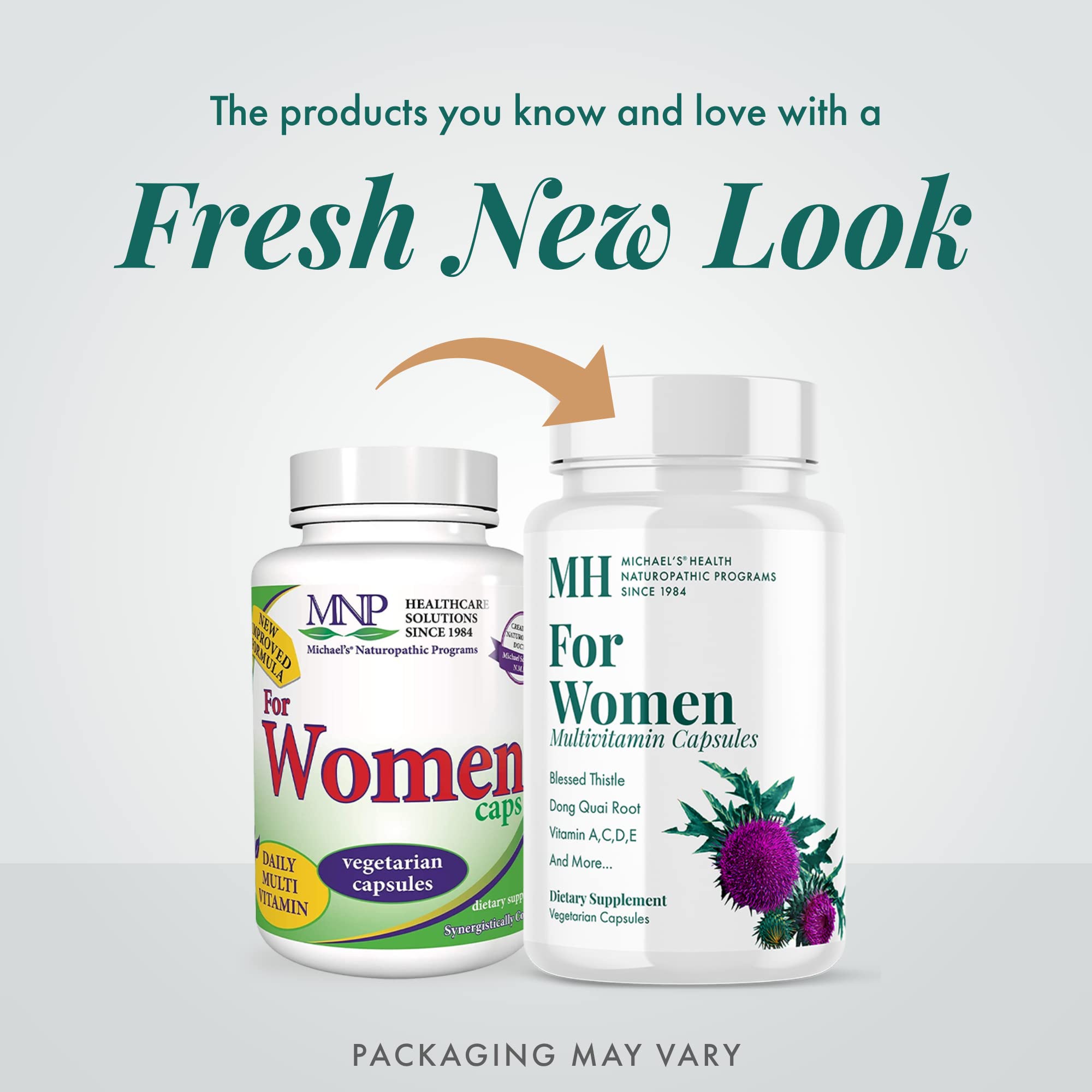 MICHAEL'S Health Naturopathic Women Multivitamin tablets closeup for easy daily administration