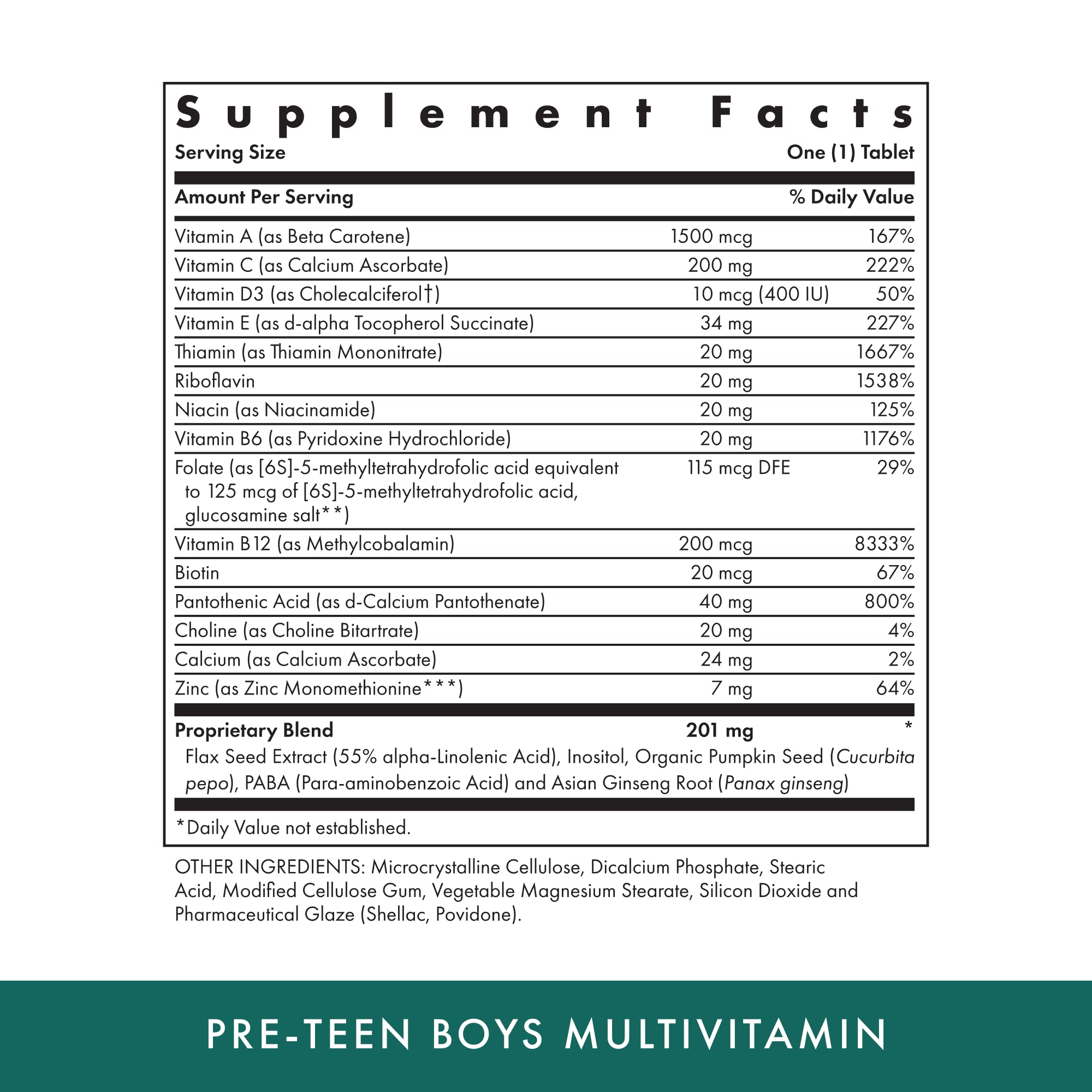 Close-up of MICHAEL'S vegetarian tablets designed for ages 9 to 12.