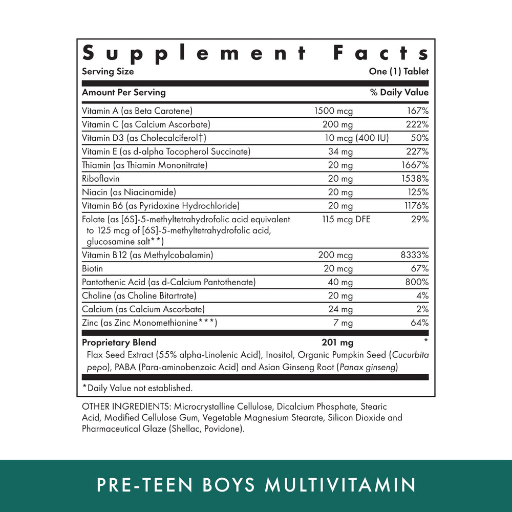 Close-up of MICHAEL'S vegetarian tablets designed for ages 9 to 12.