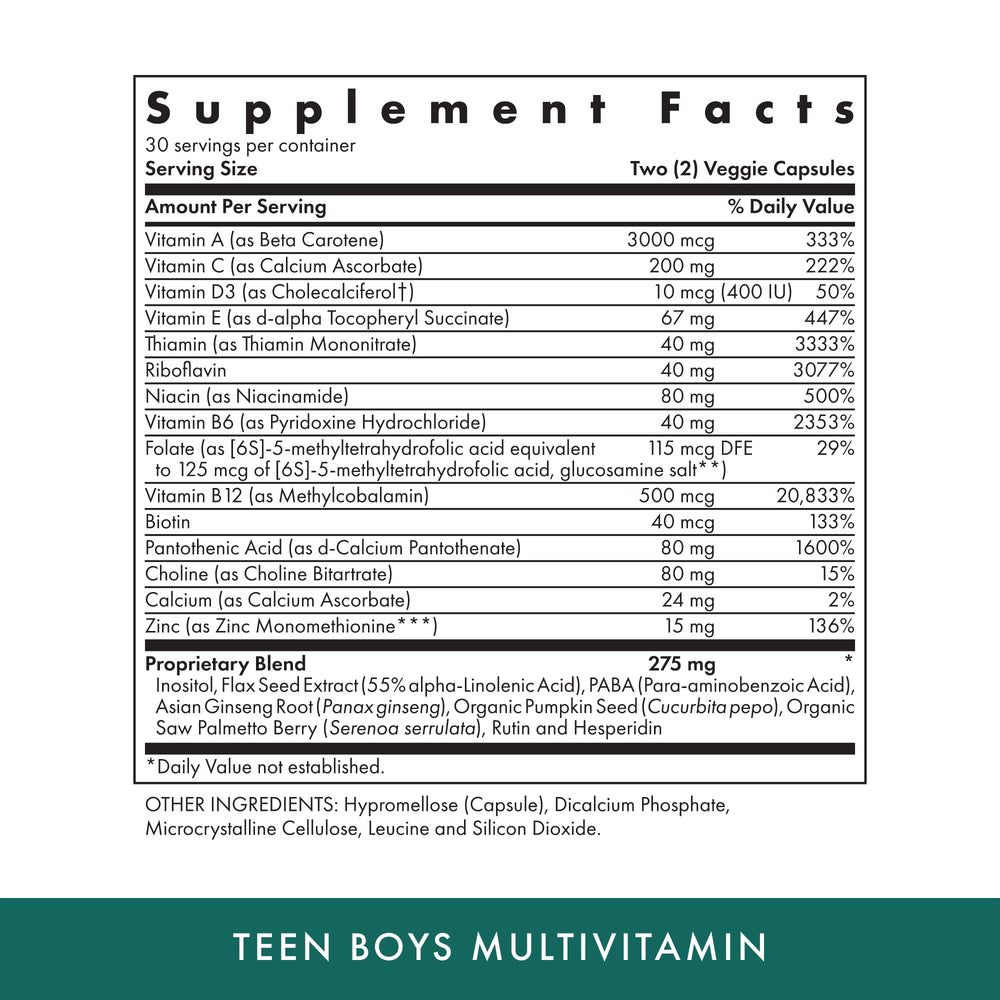 MICHAEL'S Health Teen Boys Multivitamin capsule closeup shows vegetarian capsules for daily nutrition.