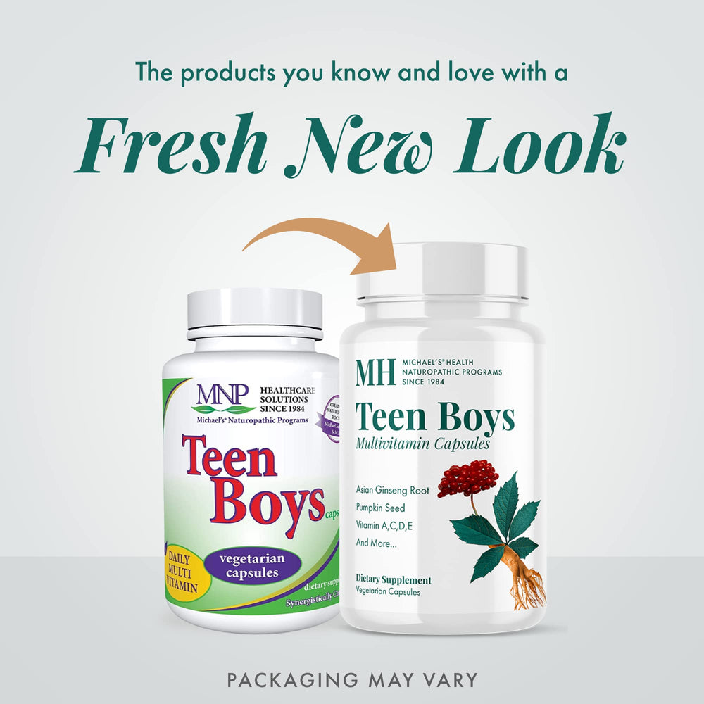 MICHAEL'S Health Teen Boys Multivitamin label closeup confirms kosher vegetarian formulation.