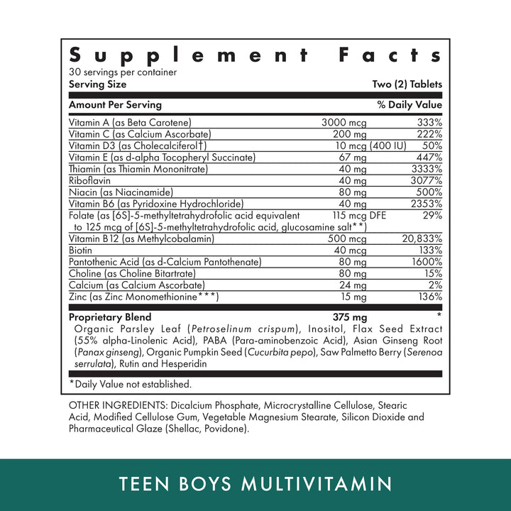 MICHAEL'S Health Teen Boys Pumpkin seed blend artwork supports balanced nutrition