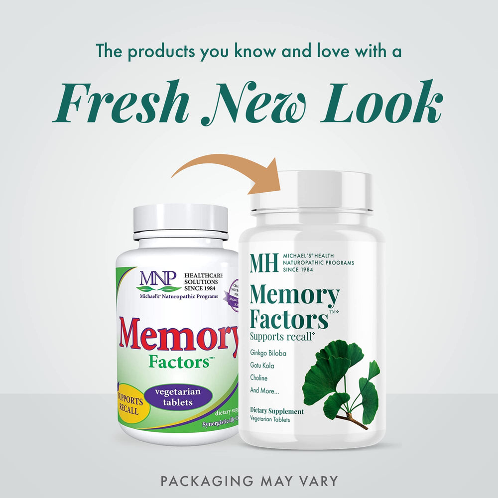 Michael's Memory Factors tablets close-up showing small vegetarian tablets.