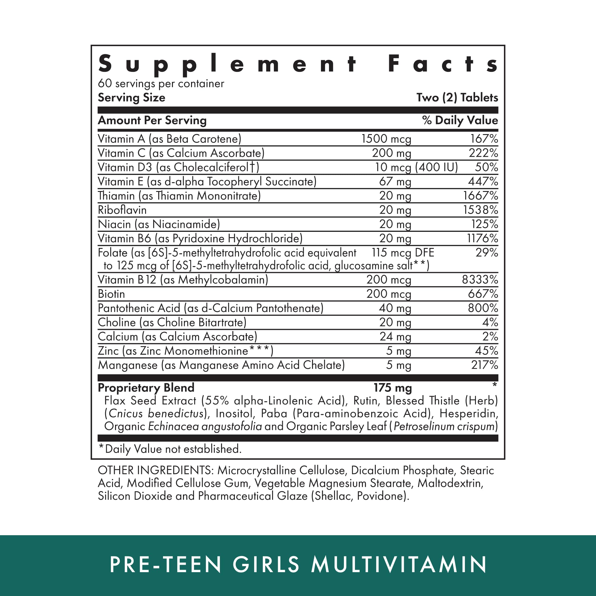 MICHAEL'S preteen girls multivitamin tablets close-up for energy support