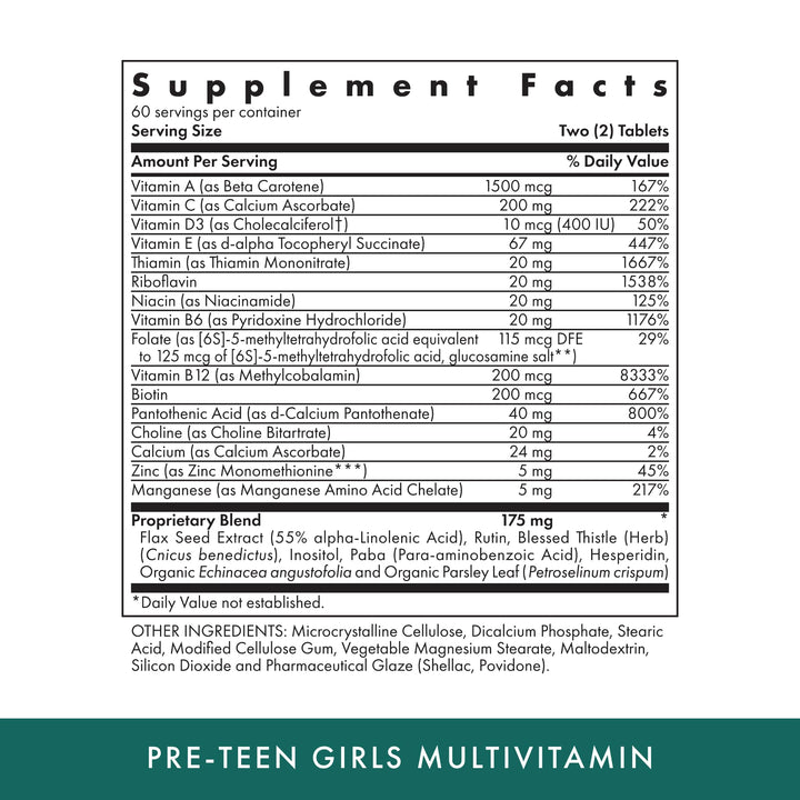 MICHAEL'S preteen girls multivitamin tablets close-up for energy support