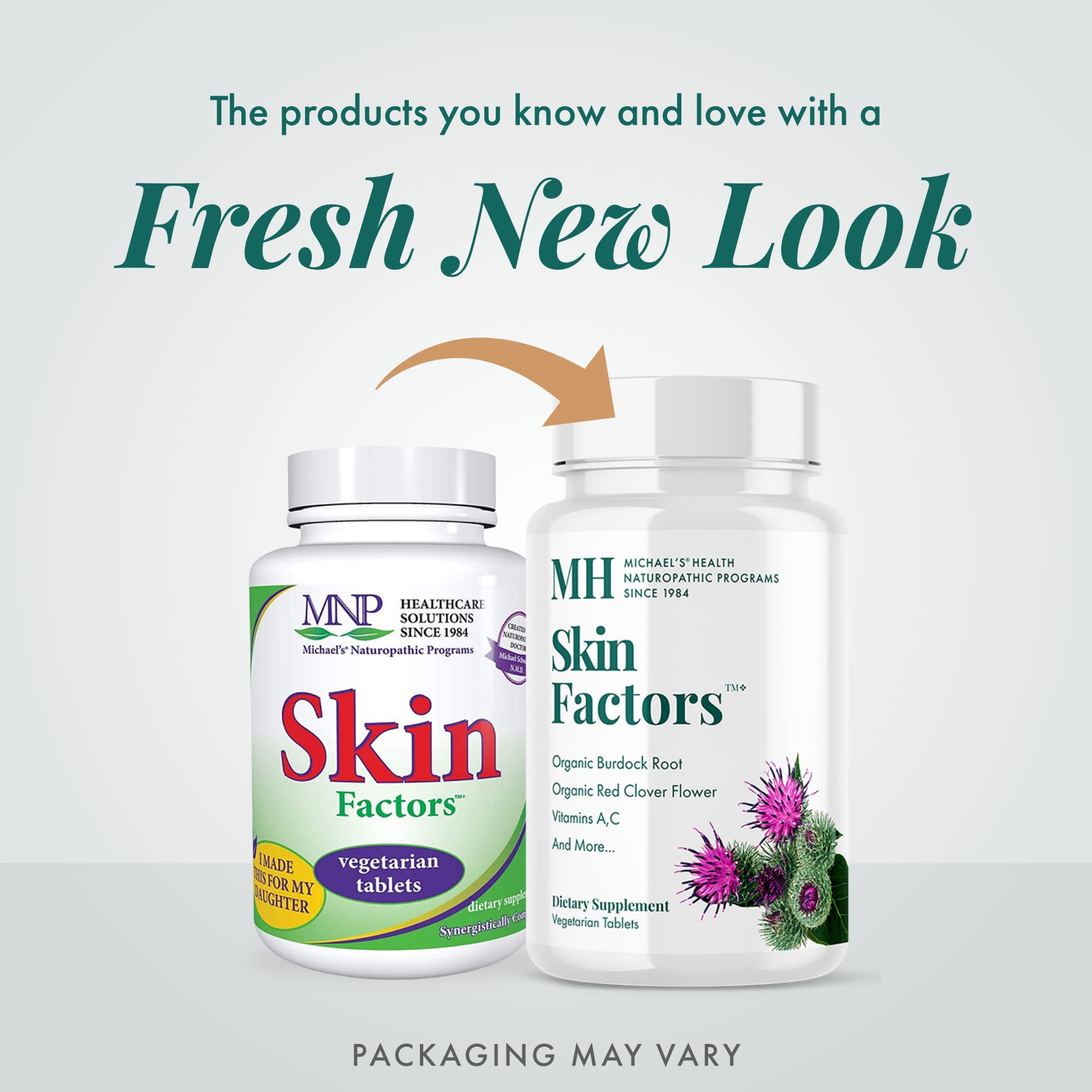 MICHAEL'S Skin Factors packaging emphasizes kosher-certified quality and trust.