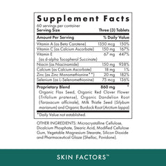 MICHAEL'S Skin Factors tablets close-up highlighting vegetarian capsules for skin support.