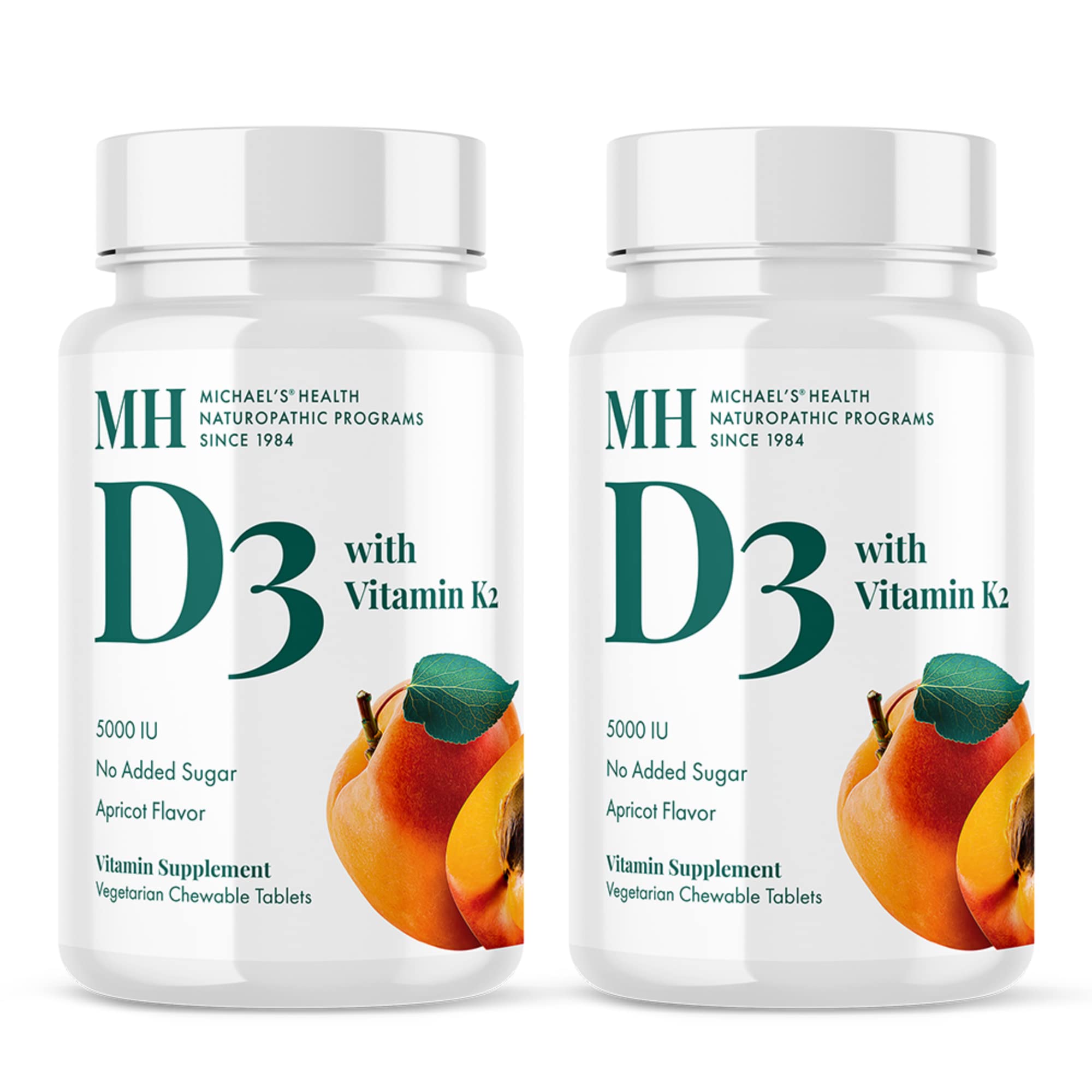 MICHAEL'S vitamin D3 K2 chewable apricot bottle supports bone health and immune balance.
