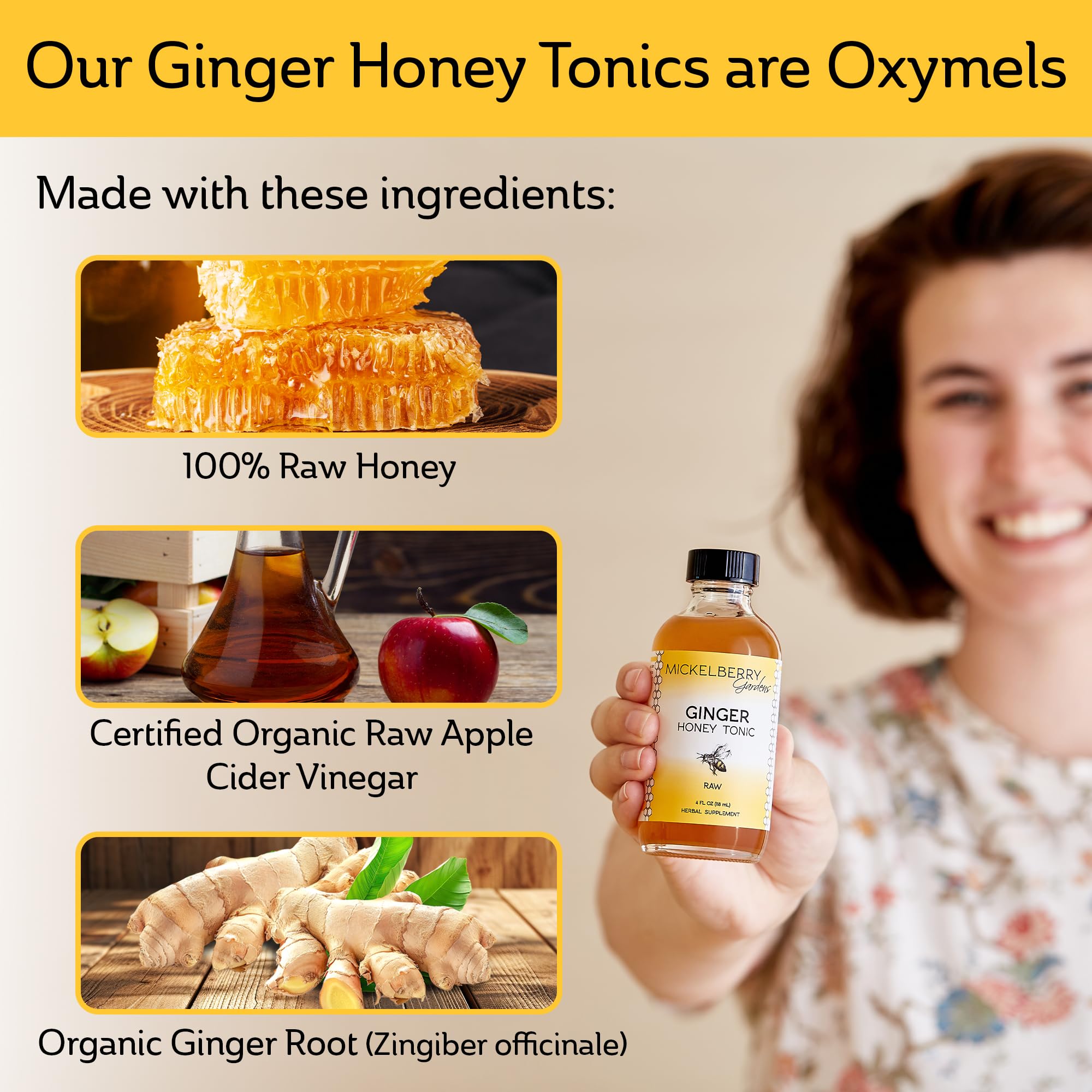 Mickelberry Gardens local honey jar highlights sustainable sourcing.
