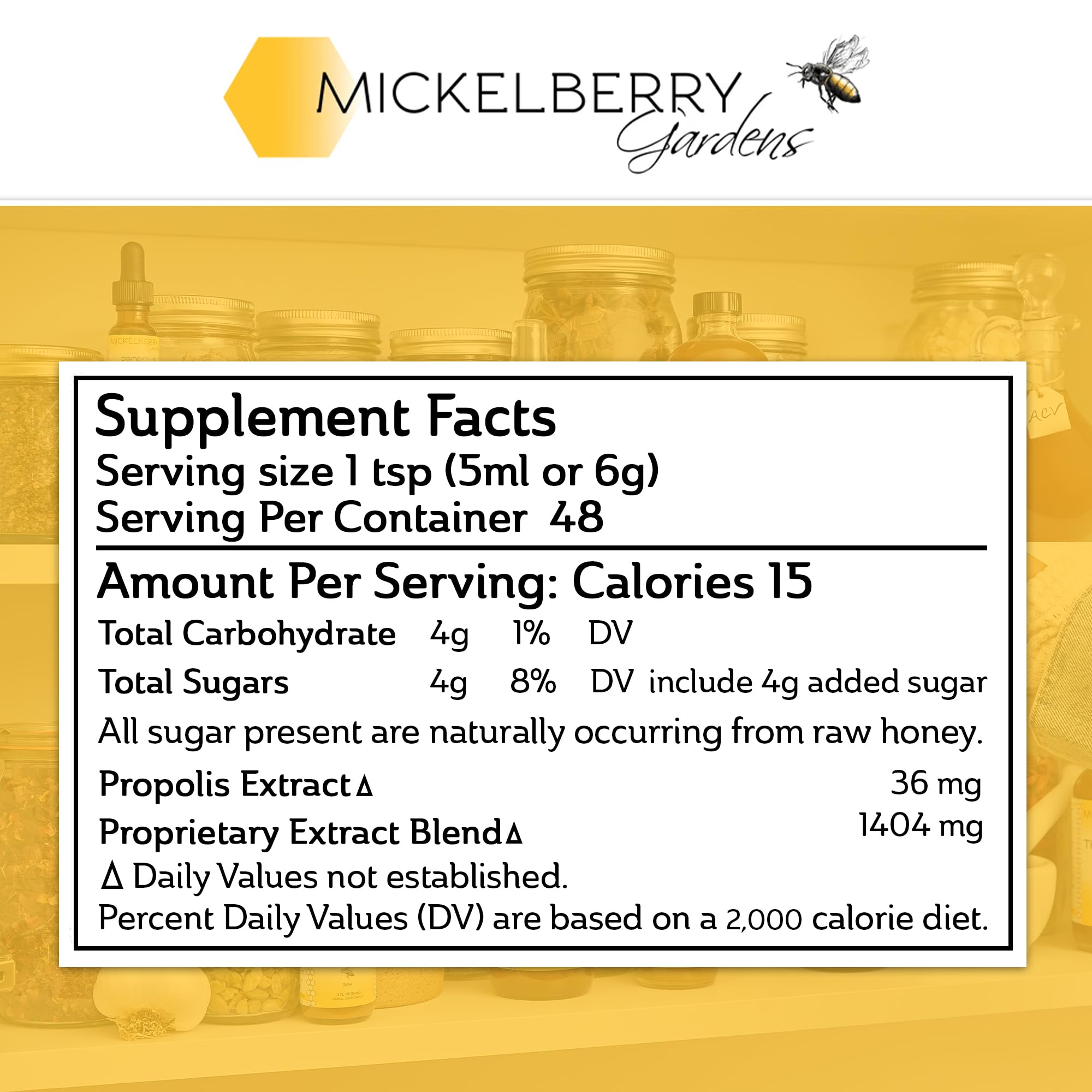 Sustainable Mickelberry Gardens packaging box emphasizing community sourcing.
