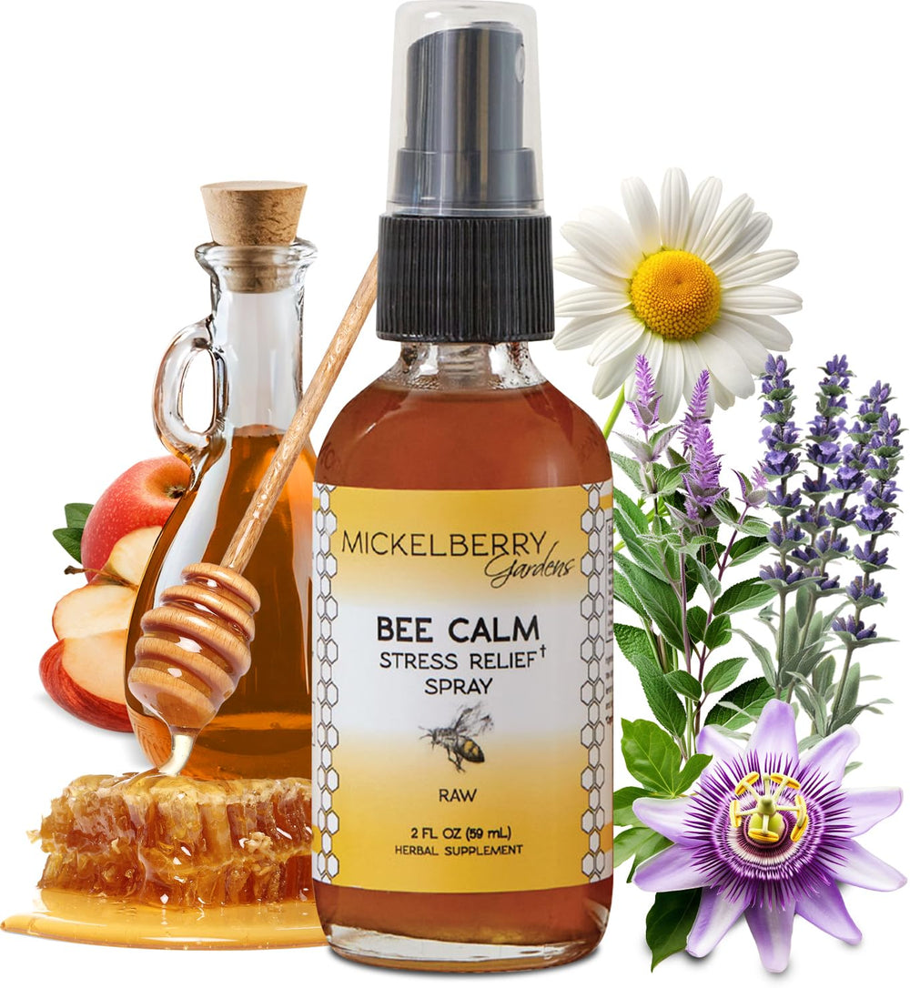 Mickelberry Gardens Relaxation Honey Spray bottle ready to soothe moments of tension.
