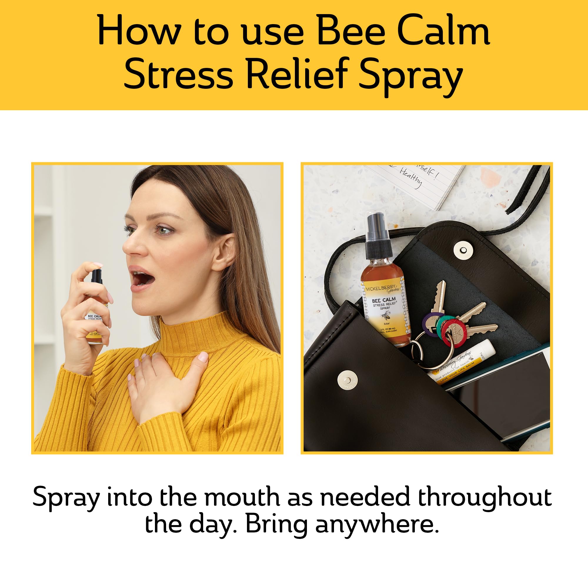 Mickelberry Gardens spray bottle in hand for quick unwind