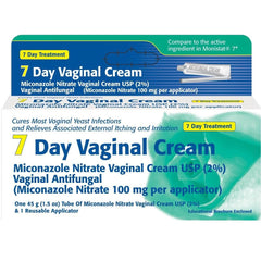 Miconazole-7 vaginal cream 2% tube for convenient topical fungal treatment.
