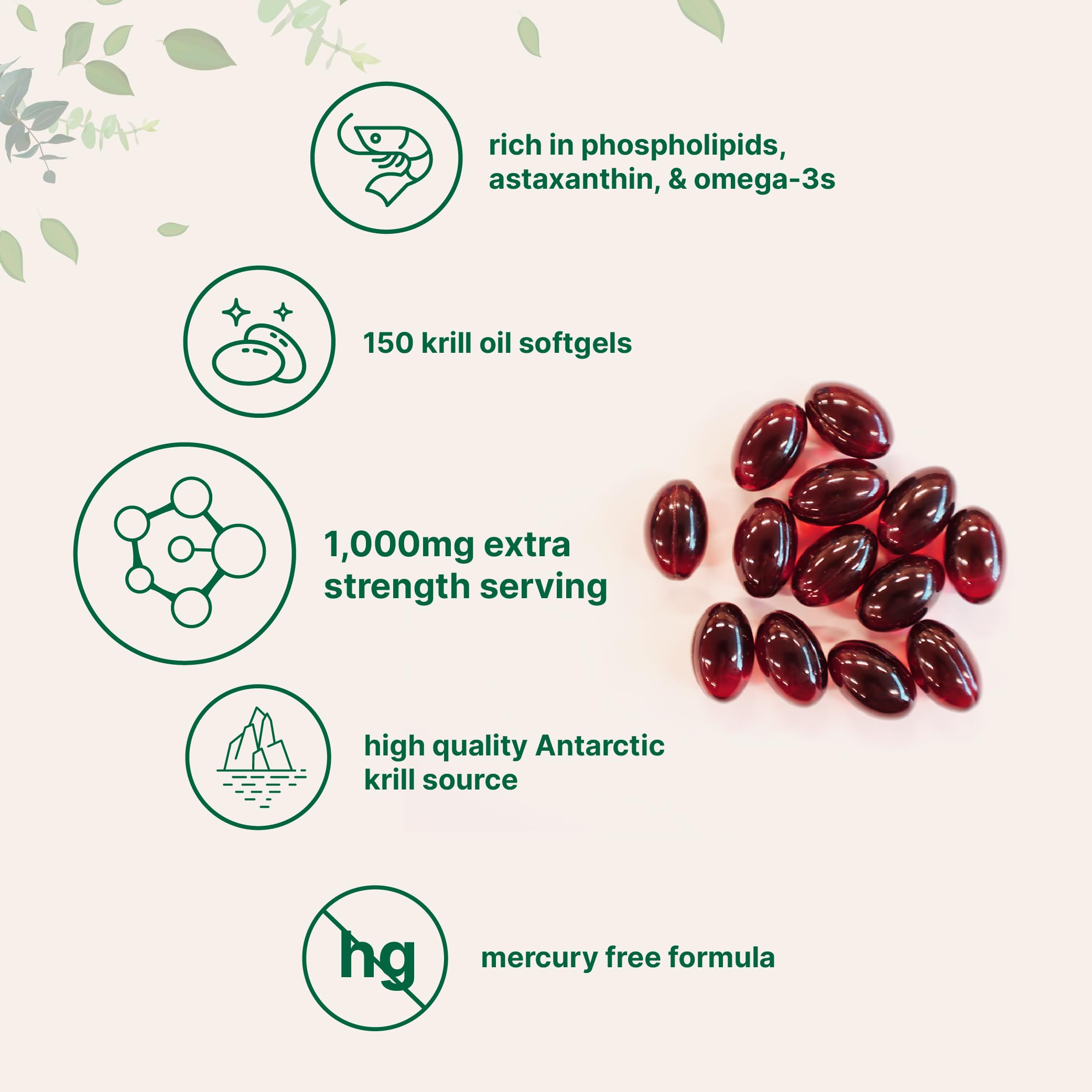 Micro Ingredients Antarctic Krill Oil label highlights astaxanthin and purity.