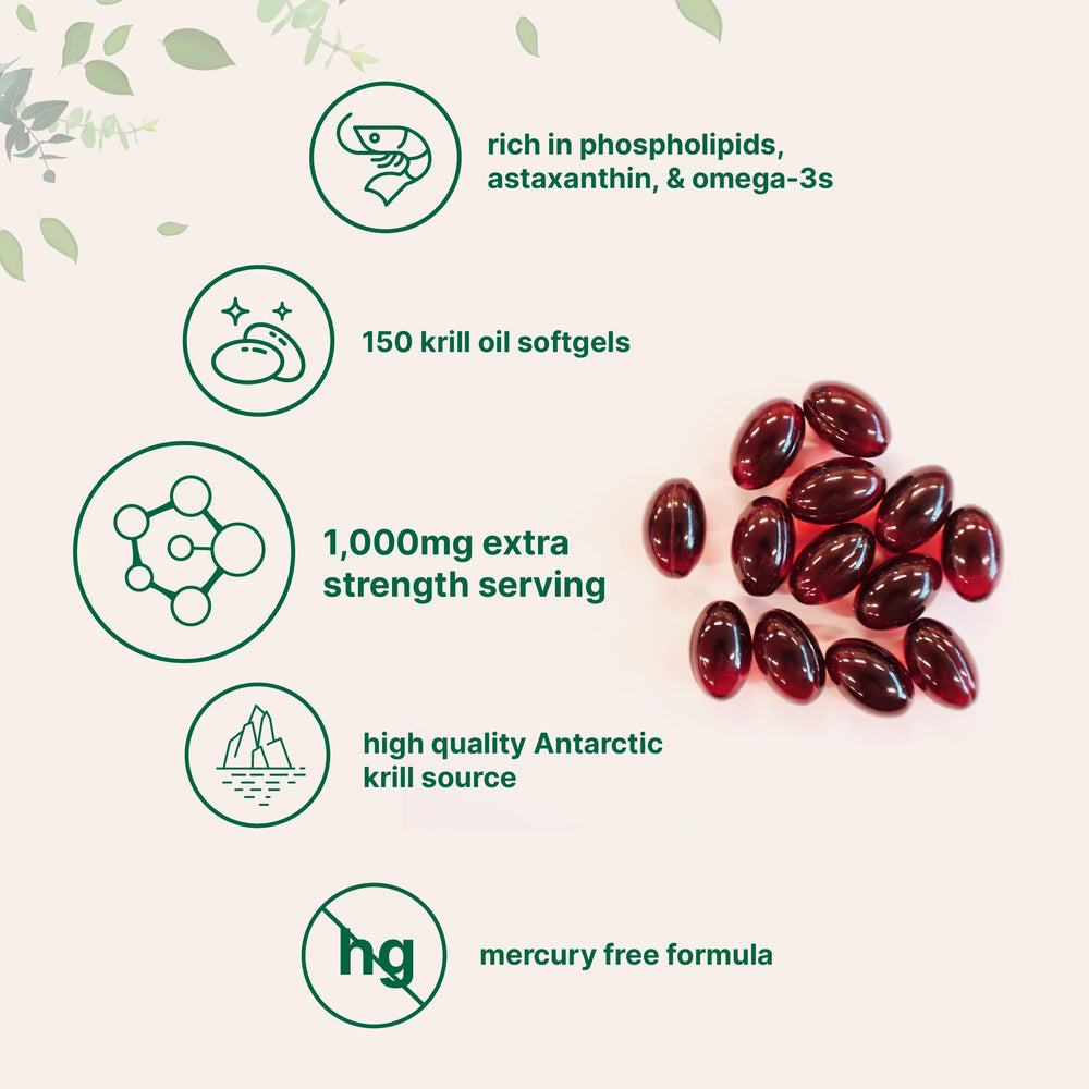 Micro Ingredients Antarctic Krill Oil label highlights astaxanthin and purity.