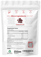 Micro Ingredients Antarctic Krill Oil softgels seen in a bottle, easy-to-swallow daily wellness.