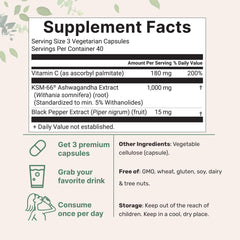 Micro Ingredients ashwagandha capsules (120-count) for convenient daily wellness support.