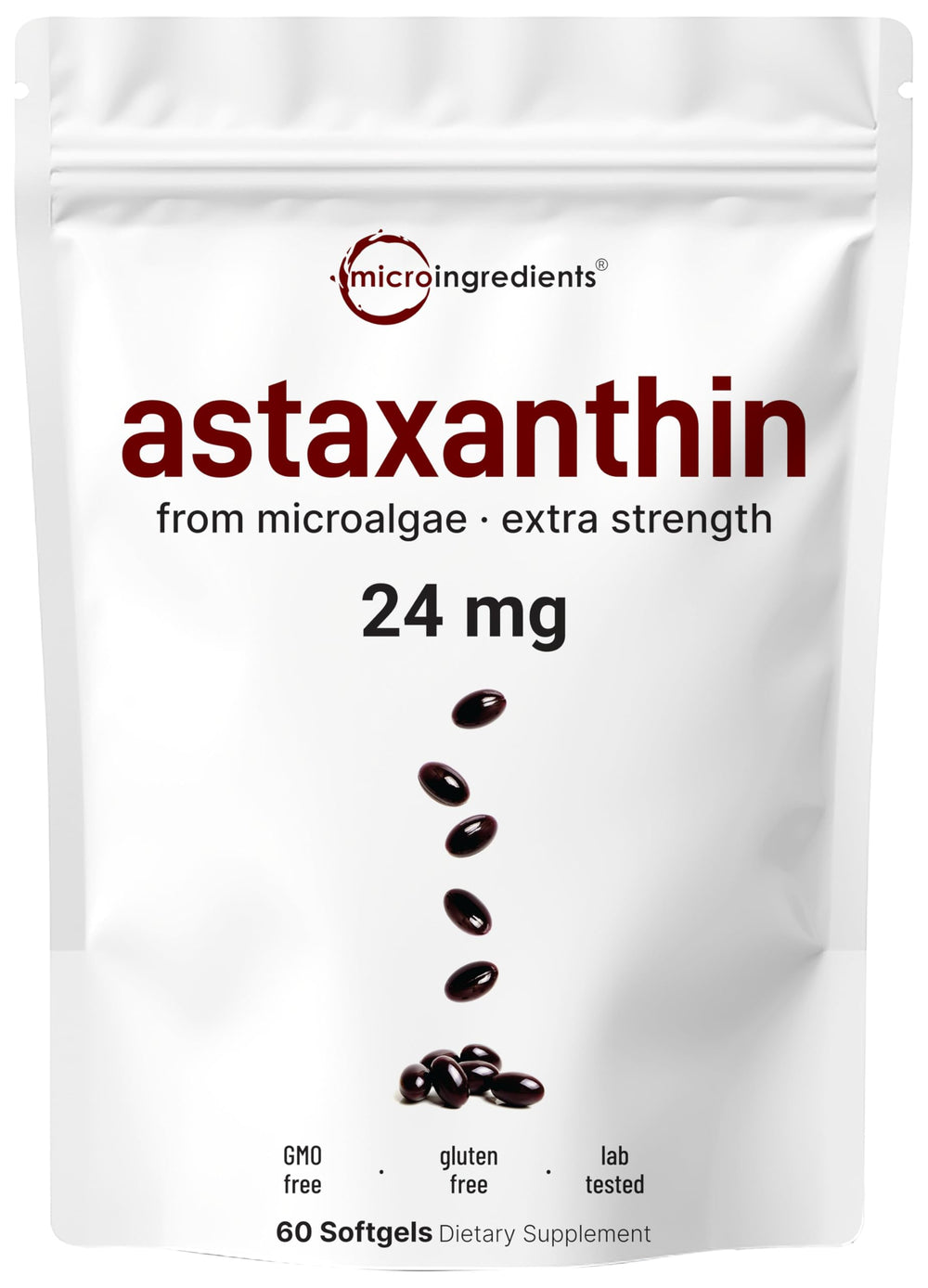 Micro Ingredients Astaxanthin softgels for daily eye and joint support.