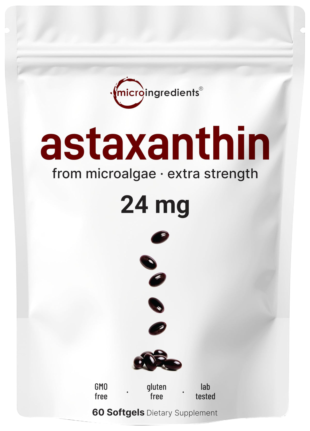 Micro Ingredients Astaxanthin softgels for daily eye and joint support.