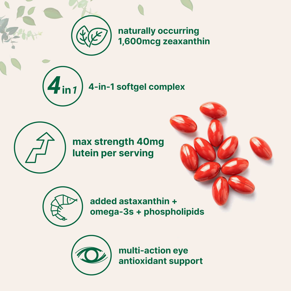 Astaxanthin and omega-3 enriched softgels from Micro Ingredients for antioxidant eye nutrition.