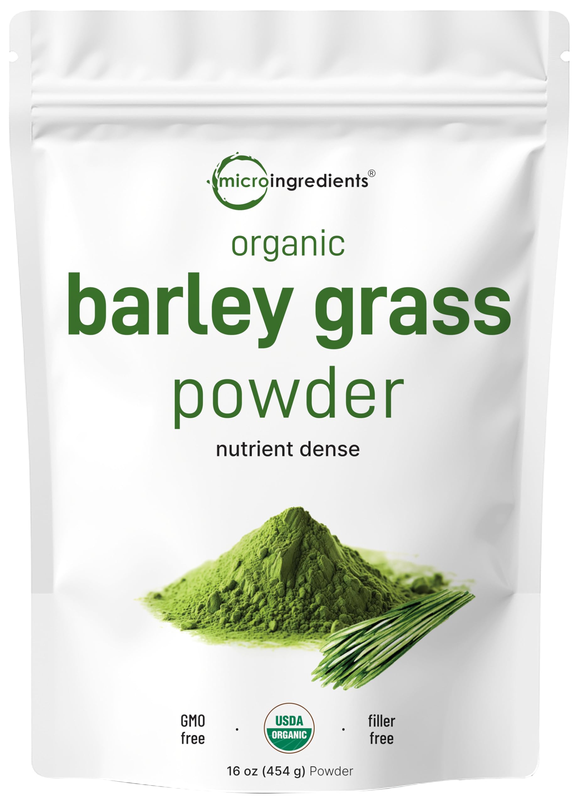 Micro Ingredients Barley Grass Powder bottle for daily greens boost and wellness.