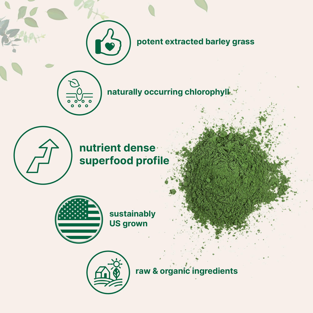 Micro Ingredients Barley Grass Powder poured into water for a refreshing greens drink.