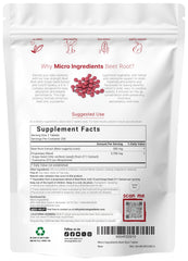 Micro Ingredients Beet Root 3000mg pack-front highlighting dosage and profile