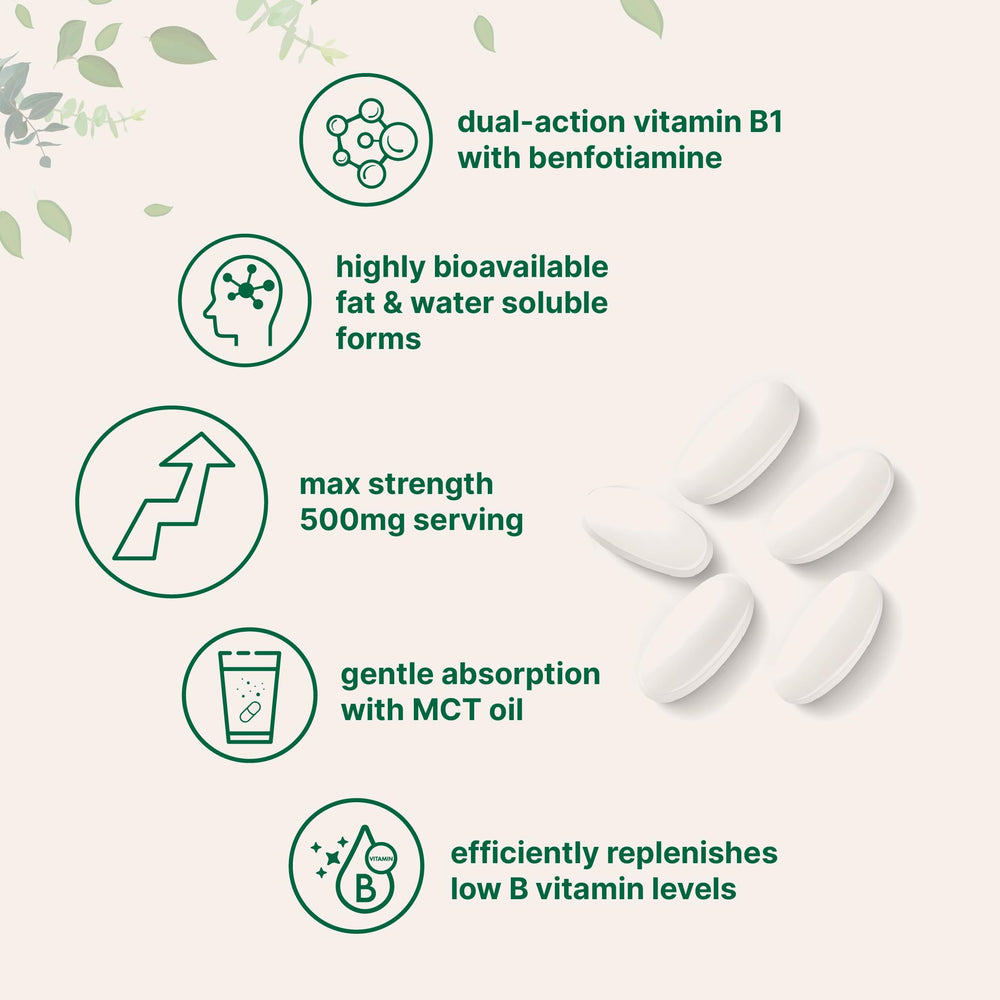 Micro Ingredients benfotiamine-mct-oil blend softgels in bottle for daily wellness routine.