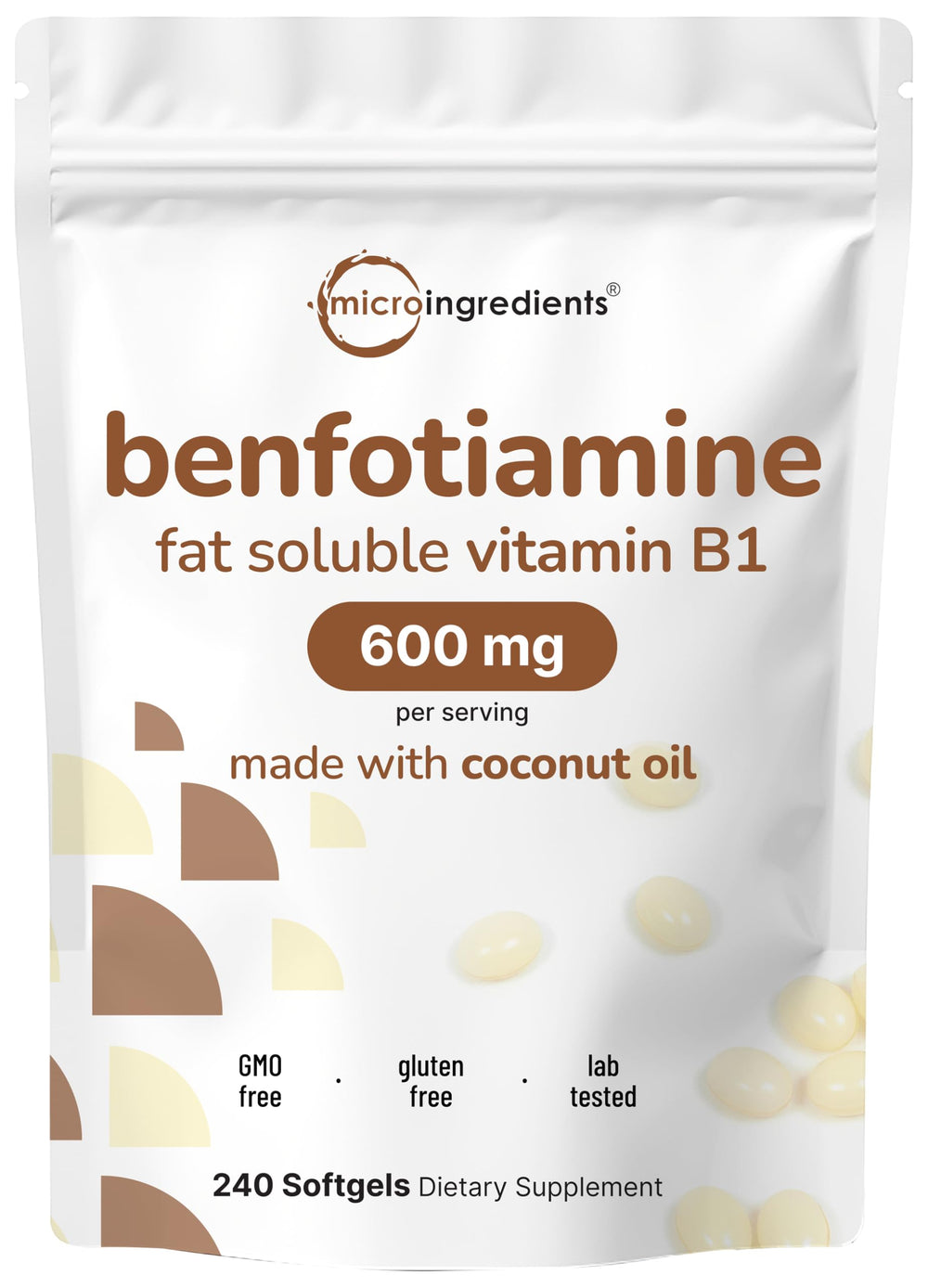 Micro Ingredients benfotiamine softgels front bottle for daily energy support