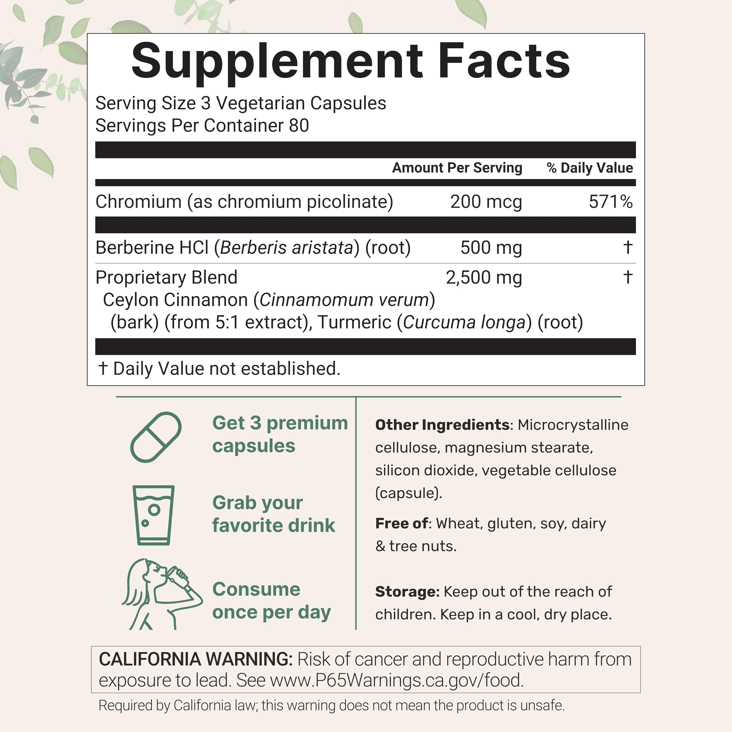 Micro Ingredients berberine HCl bottle label close-up highlights the premium non-GMO formula
