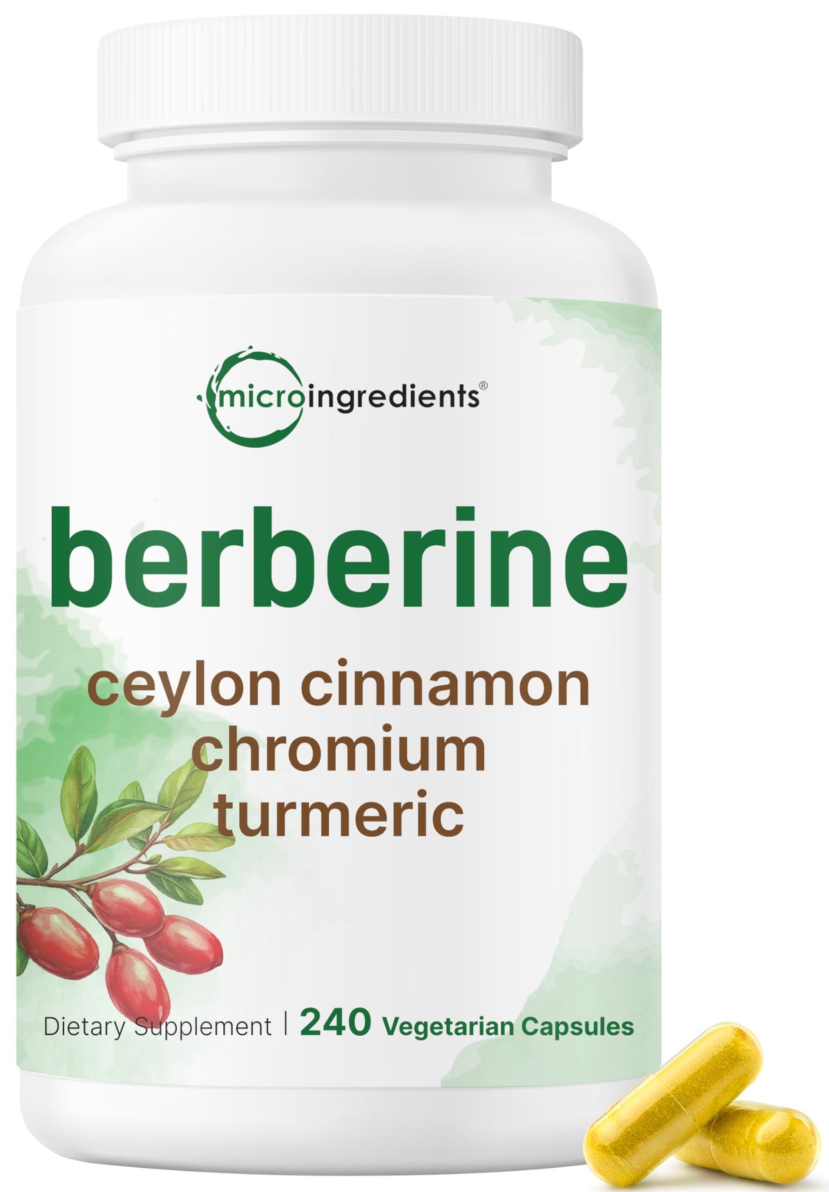 Micro Ingredients berberine HCl with cinnamon and turmeric bottle pour supports daily wellness