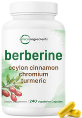 Micro Ingredients berberine HCl with cinnamon and turmeric bottle pour supports daily wellness