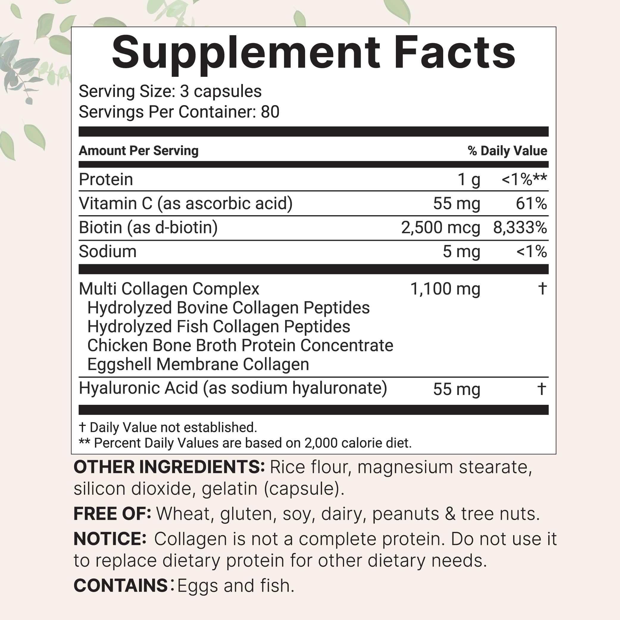 Micro Ingredients biotin and hyaluronic acid capsules for skin and joints