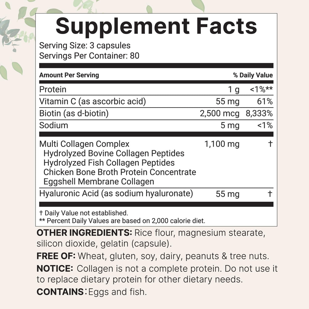 Micro Ingredients biotin and hyaluronic acid capsules for skin and joints