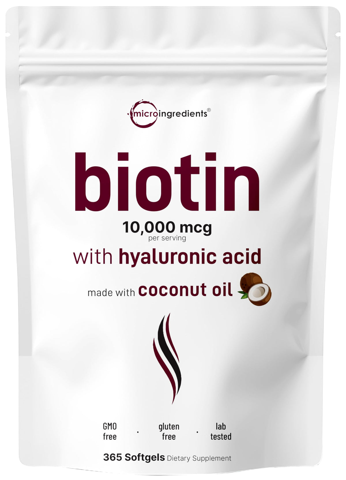 Micro Ingredients biotin-hyaluronic-acid softgels for daily beauty support