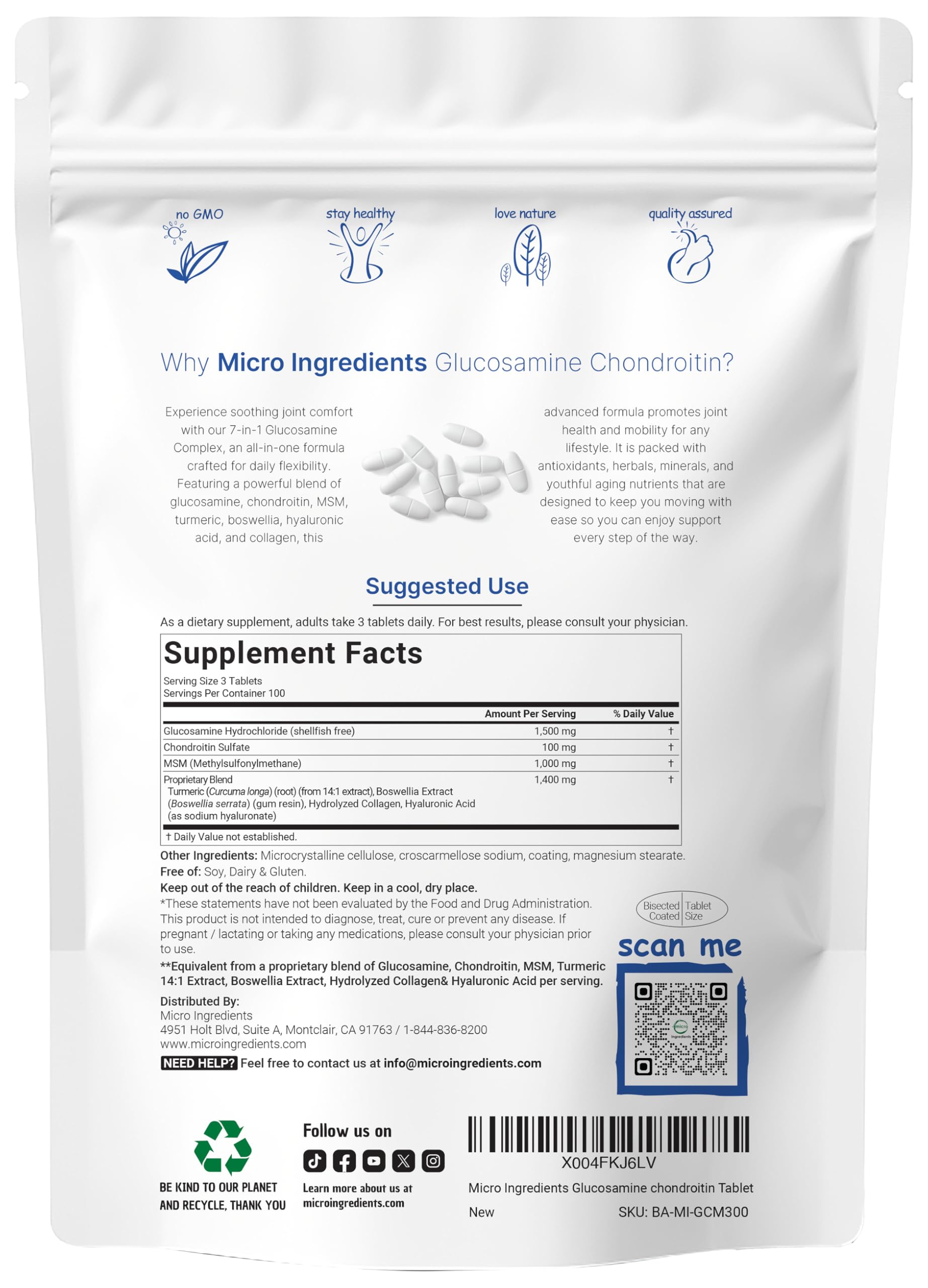 Micro Ingredients bisected tablets close-up showing smooth coating for easy swallowing.