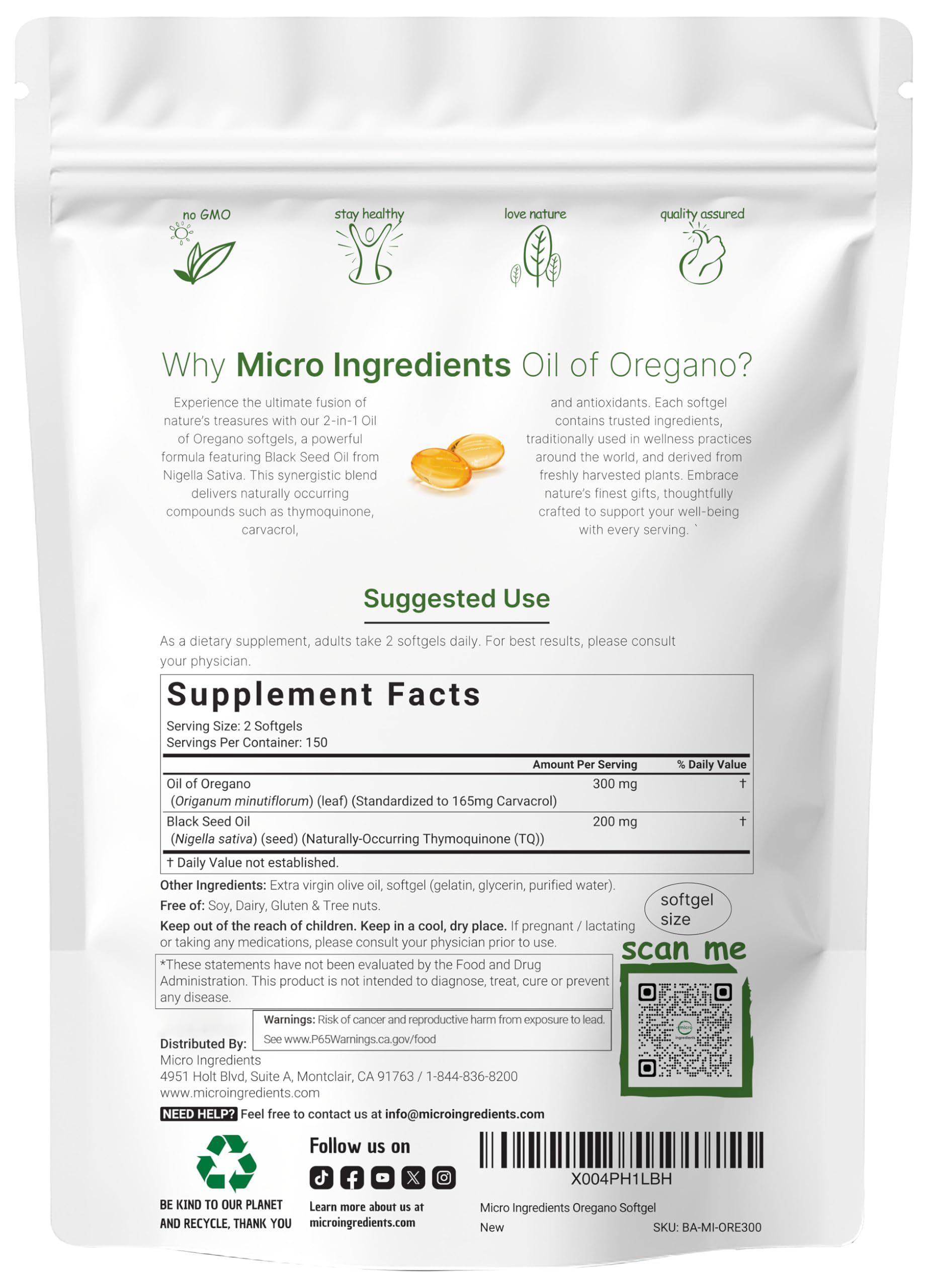 Micro Ingredients black seed oil Nigella sativa for antioxidant support.